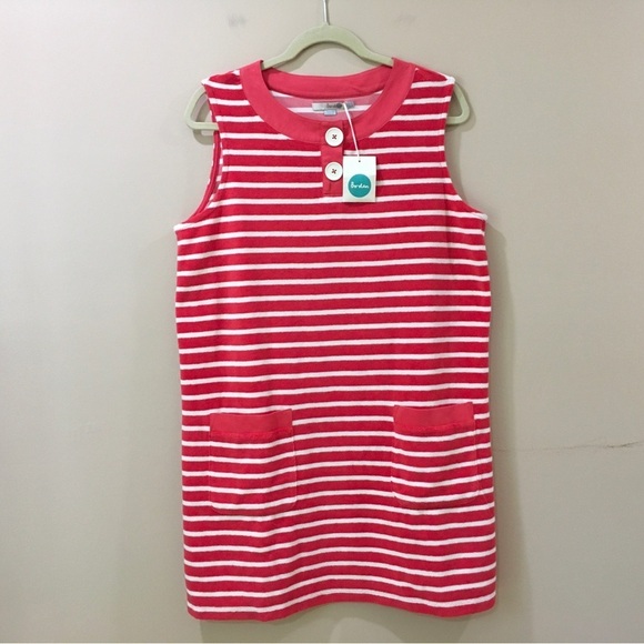 Boden Dresses & Skirts - BODEN Striped Shift Dress Orange White Sleeveless Mod 60s Mini Pockets Women 12